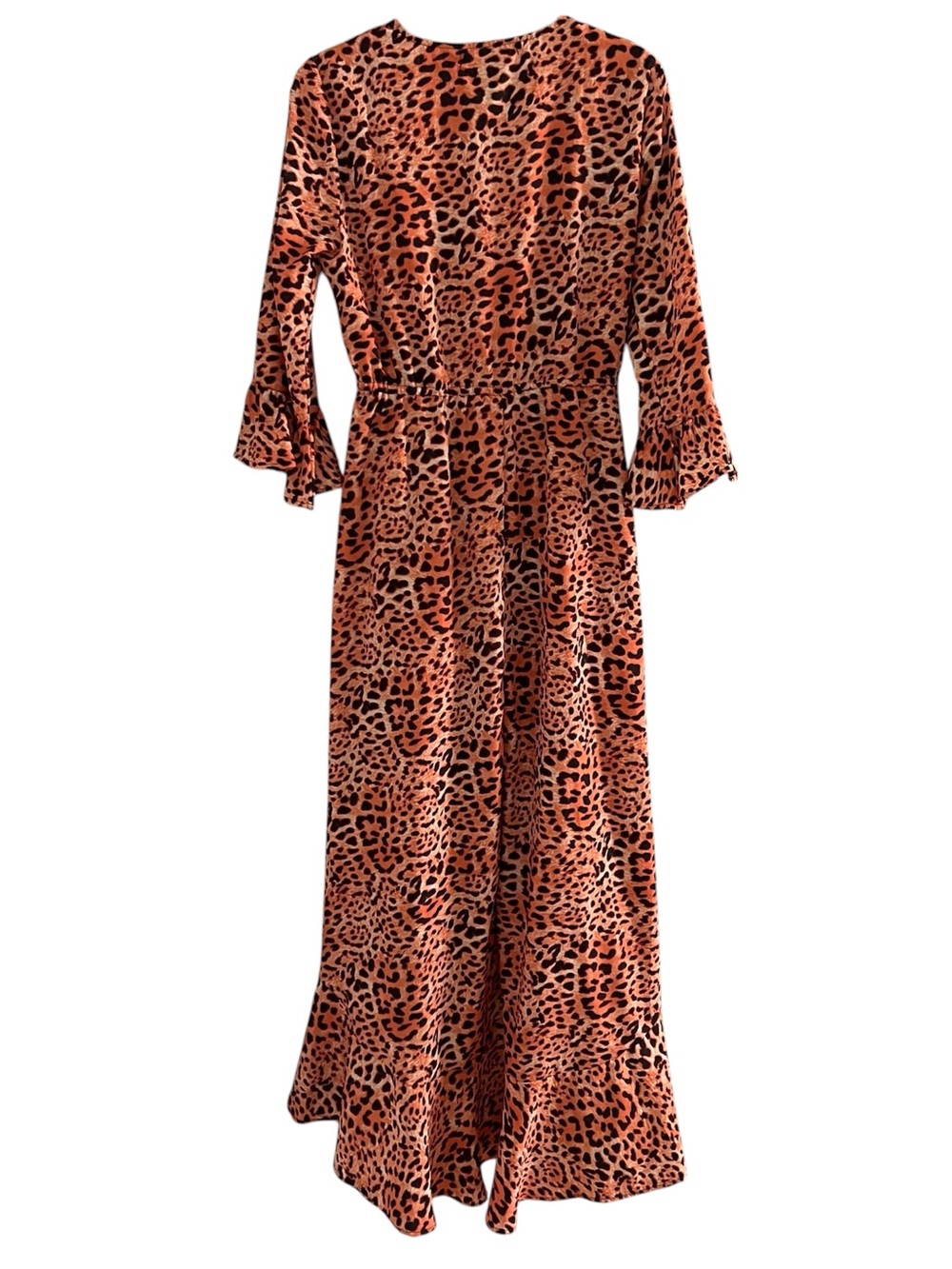 American & Beyond Leopard Print Maxi Dress Boho Chic Resortwear Cover Up Sz M - Picture 4 of 10
